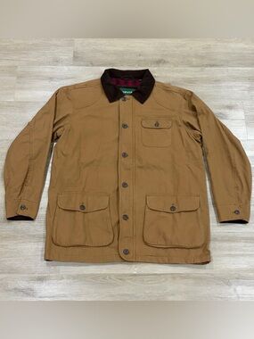 Orvis Jacket Men Large Brown Tan Original Barn Coat Chore Heritage Flannel Lined